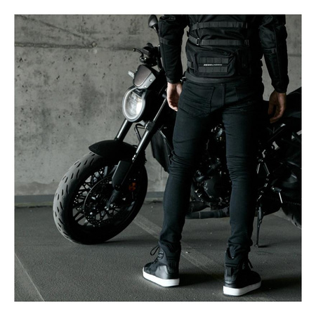 Jeansy motocyklowe REBELHORN EAGLE III SLIM FIT WASHED BLACK czarny
