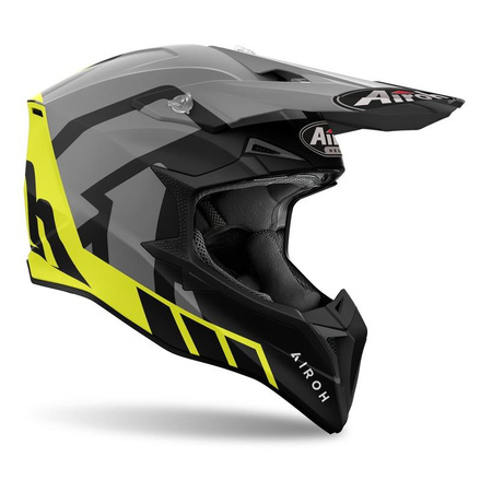 Kask cross AIROH WRAAAP RELOADED YELLOW MATT szary żółty