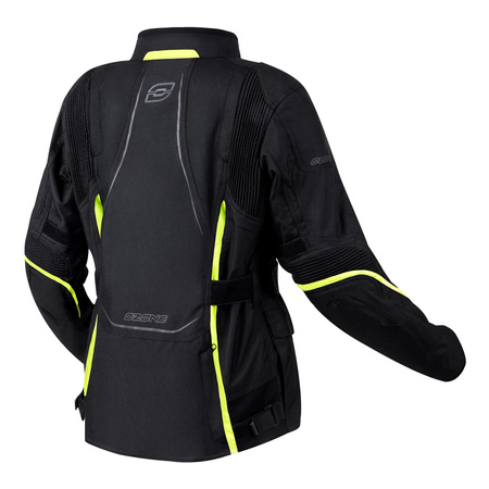 Kurtka tekstylna damska OZONE SAHARA LADY BLACK/FLO YELLOW czarny żółty fluo