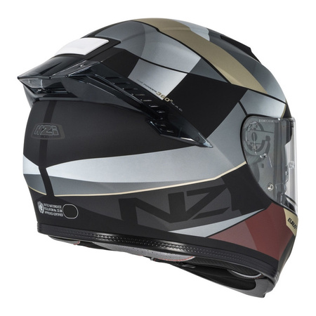 Kask integralny NZI EURUS 4 STREAM VANGUARD BLACK SAND RED TINTED MATT czarny beżowy czerwony