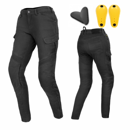 Jeansy motocyklowe damskie SHIMA GIRO LADY BLACK czarny