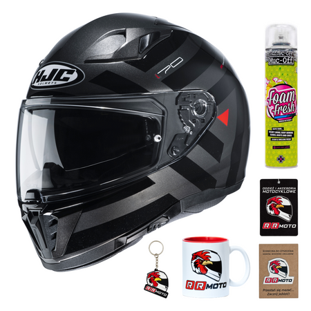 Kask integralny HJC I70 WATU BLACK/GREY szary czarny czerwony