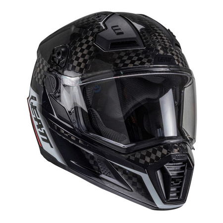 Kask cross z goglami LEATT KIT ADV 9.5 V25 CARBON czarny biały