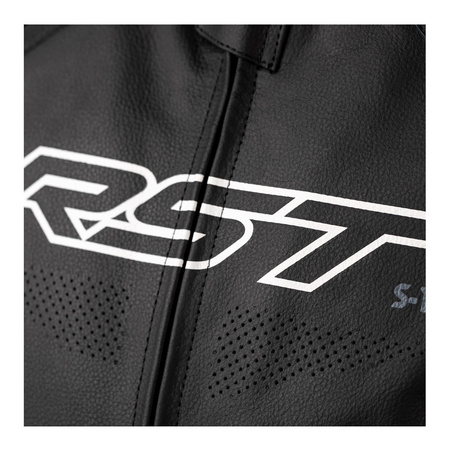 Kurtka skórzana RST S1 CE BLACK/BLACK/WHITE czarny biały