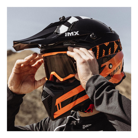 Kask cross IMX FMX-02 BLACK/ORANGE/WHITE czarny pomarańczowy biały