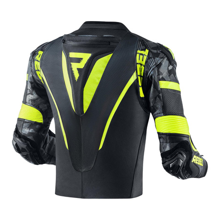 Kombinezon dwuczęściowy REBELHORN REBEL BLACK/FLO YELLOW czarny żółty fluo szary