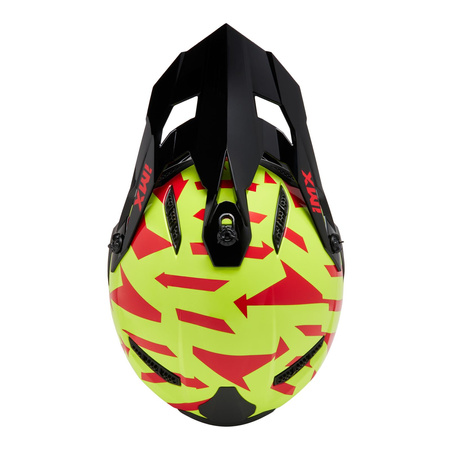 Kask cross IMX FMX-02 GRAPHIC BLACK/FLUO YELLOW/BLUE/FLUO RED żółty fluo czerwony fluo niebieski czarny
