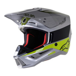 Kask cross ALPINESTARS S-M5 BOND SILVER/YELLOW FLUO/MILITARY GREEN srebrny żółty fluo czarny