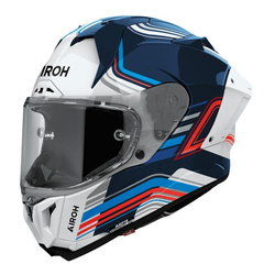 Kask integralny AIROH GP800 HURRICANE GLOSS biały niebieski czerwony