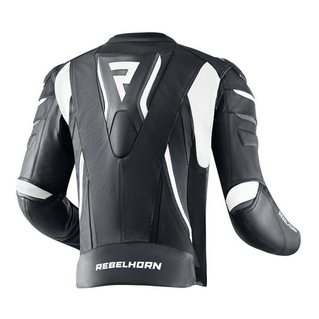 Kurtka skórzana REBELHORN FIGHTER BLACK/WHITE czarny biały