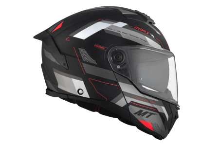 Kask szczękowy MT ATOM 2 SV BAST BLACK/GREY czarny szary czerwony