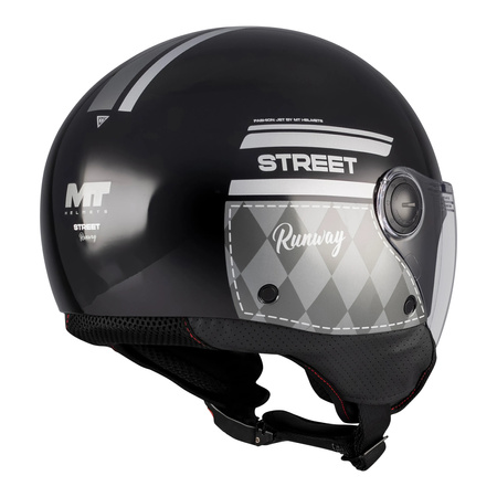 Kask otwarty MT STREET S RUNAWAY BLACK/SILVER czarny srebrny