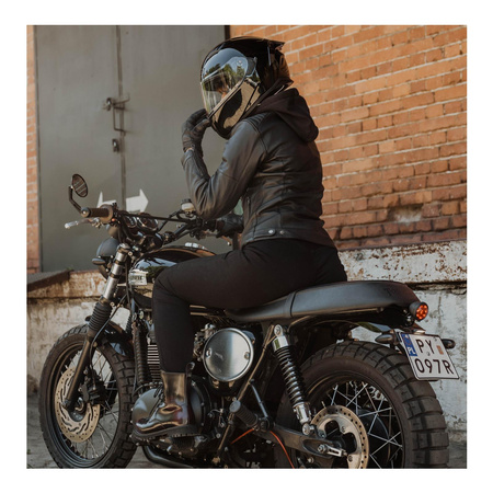 Jeansy motocyklowe damskie OZONE CHICA LADY BLACK czarny