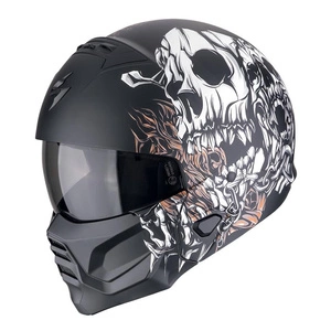 Kask otwarty SCORPION EXO-COMBAT II GENESIS BLACK/WHITE/GOLD czarny biały złoty