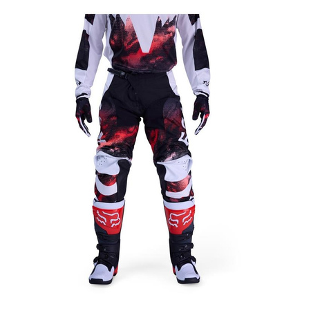 Spodnie cross FOX 180 KAIROS WHITE/FLUO RED biały czerwony fluo