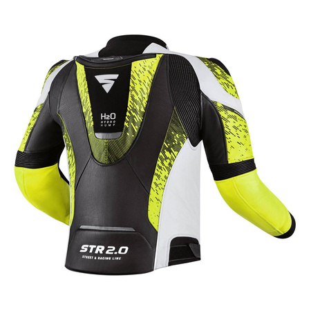 Kurtka skórzana SHIMA STR 2.0 FLUO czarny biały żółty fluo