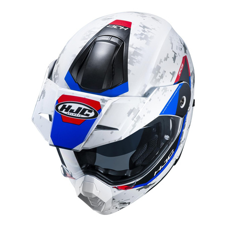 Kask modułowy HJC C80 BULT WHITE/RED/BLUE biały szary niebieski czerwony