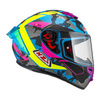 Kask integralny NZI TRENDY CAMU BLUE NEON PINK BLUE S MATT niebieski różowy