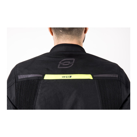 Kurtka tekstylna OZONE DELTA IV BLACK/FLO YELLOW czarny żółty fluo