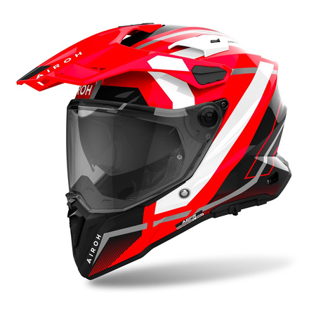 Kask integralny AIROH COMMANDER 2 MAVICK RED GLOSS czerwony biały czarny