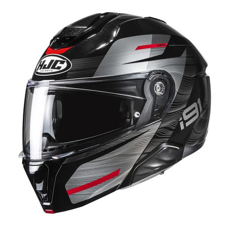 Kask szczękowy HJC I91 DUSK BLACK/RED czarny czerwony