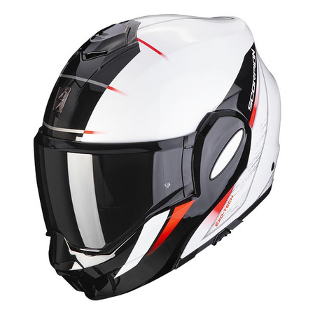 Kask szczękowy SCORPION EXO-TECH EVO PRIMUS WHITE/BLACK biały czarny czerwony