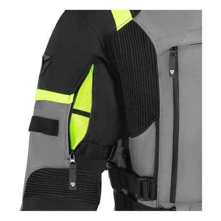 Kurtka tekstylna SECA ARRAKIS III TITANIUM szary żółty fluo czarny