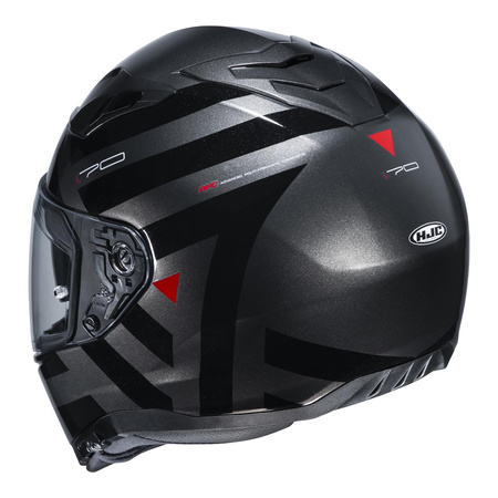Kask integralny HJC I70 WATU BLACK/GREY szary czarny czerwony