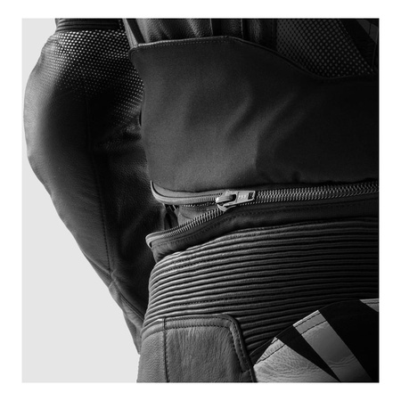 Kurtka skórzana REBELHORN INFERNO BLACK/WHITE czarny biały