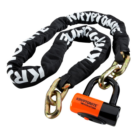 Zapięcie łańcuchowe KRYPTONITE NEW YORK 1217 1,2CM X 170CM czarny biały pomarańczowy