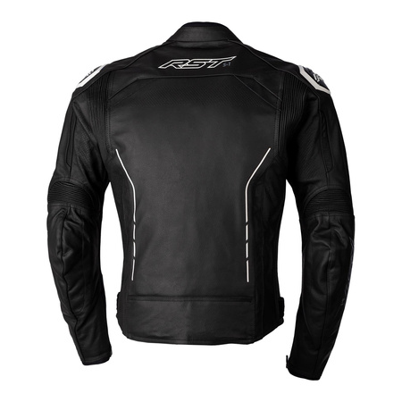 Kurtka skórzana RST S1 CE BLACK/BLACK/WHITE czarny biały