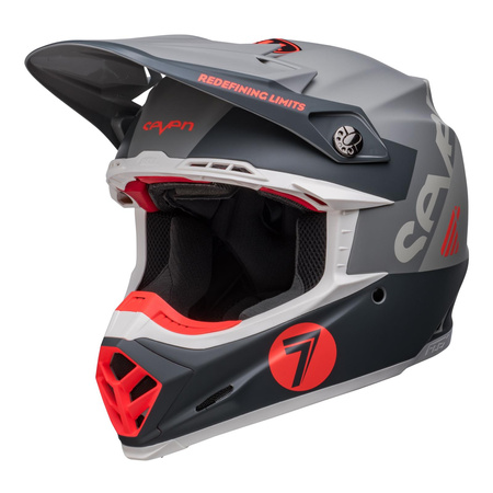 Kask cross BELL MOTO9S FLEX SEVEN VANGUARD MATTE CHARCOAL/ORANGE szary