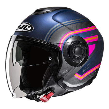 Kask otwarty HJC I40N LINIA BLUE/PINK niebieski różowy