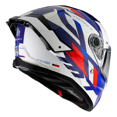 Kask integralny MT THUNDER 4 SV ERGO GLOSS PEARL BLUE biały niebieski czerwony