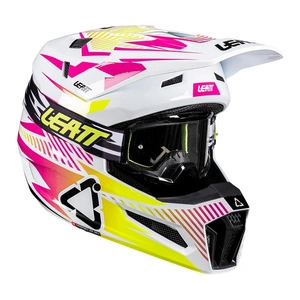 Kask cross z goglami LEATT KIT MOTO 3.5 STORM PINK różowy