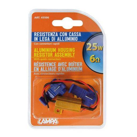 Przewodowe oporniki LAMPA 6 OHM 25W 12V