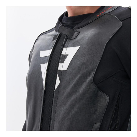 Kurtka skórzana REBELHORN VELOCE BLACK/GREY/FLUO RED czarny szary czerwony fluo