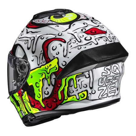 Kask integralny HJC C71 SQUEEZE WHITE/GREEN biały zielony fluo czerwony żółty czarny