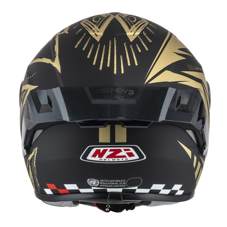 Kask integralny NZI TRENDY FLAG BLACK GOLD MATT czarny złoty