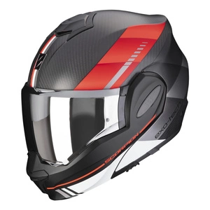 Kask szczękowy SCORPION EXO-TECH CARBON GENUS BLACK/RED czarny czerwony