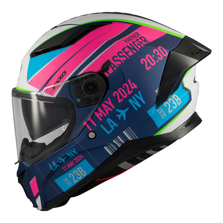 Kask integralny AXXIS PANTHER SV PASSENGER C8 MATT niebieski różowy zielony szary