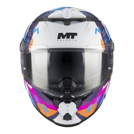 Kask integralny MT THUNDER 4 R SV PIPEN C8 GLOSS biały różowy niebieski pomarańczowy