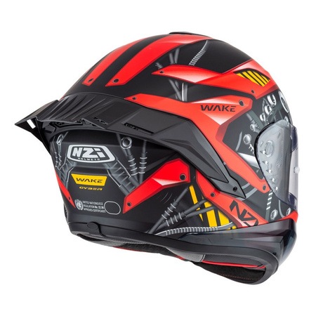 Kask integralny NZI WAKE STREAM CYBER BLACK RED MATT czarny czerwony