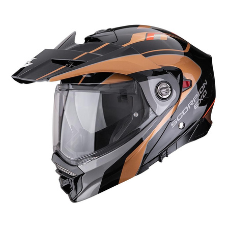 Kask szczękowy SCORPION ADX-2 KAMPS BLACK/COPPER czarny złoty