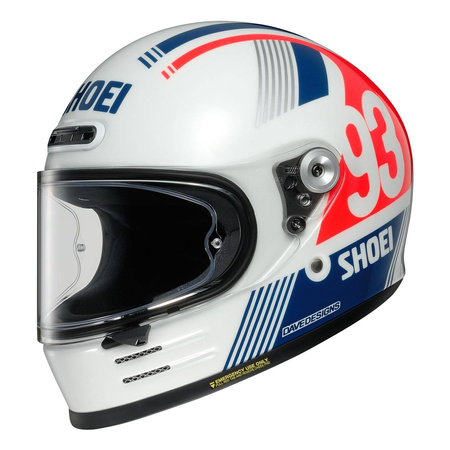 Kask integralny SHOEI Glamster MM93 Retro TC-10 biały czerwony niebieski