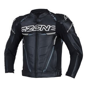 Kurtka skórzana OZONE RS600 BLACK/WHITE czarny biały szary