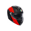 Kask szczękowy AGV SPORTMODULAR STRIPES CARBON/RED czarny czerwony