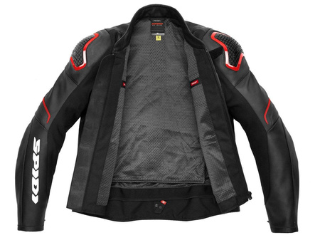 Kurtka skórzana SPIDI EVORIDER 2 RED czarny czerwony