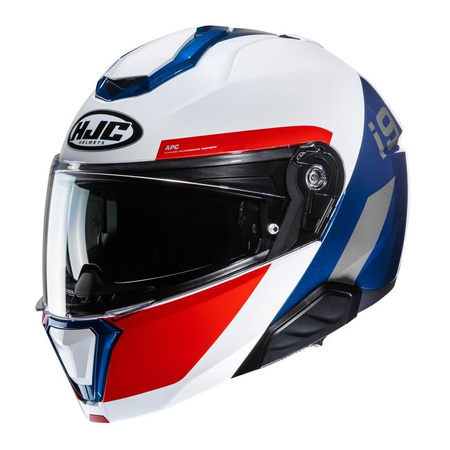 Kask szczękowy HJC I91 BINA WHITE/BLUE biały czerwony niebieski