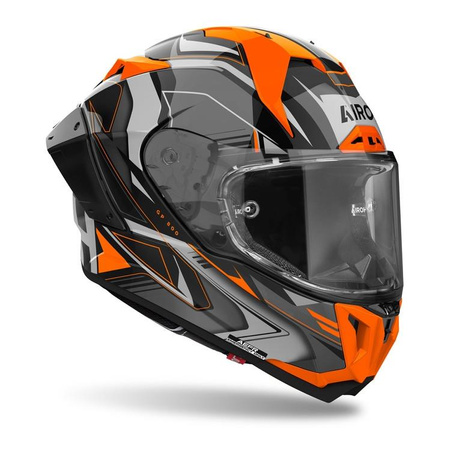 Kask integralny AIROH GP800 MUST ORANGE GLOSS pomarańczowy szary czarny